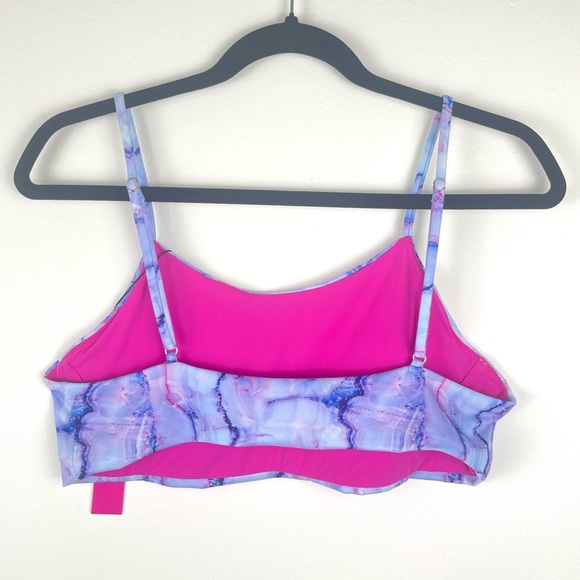 Terez Bra Top NWT $90 Swim Purple Marble Bikini Gym Large Medium Festival Rave - Picture 11 of 13